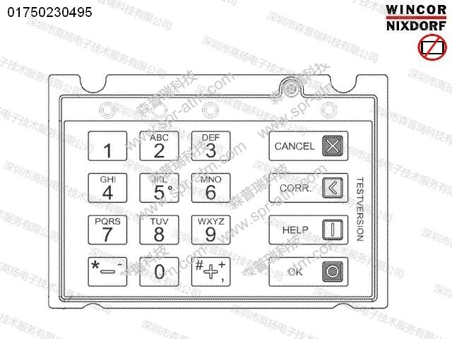 WINCOR EPP J6.1键盘 1750230495